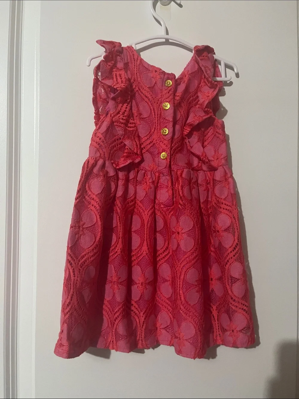 OshKosh B'gosh Coral Lace Floral Party Dress